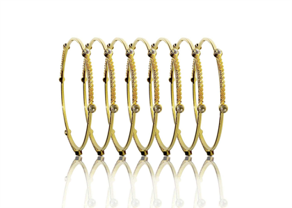 Gold Plated CZ Studded Bangles